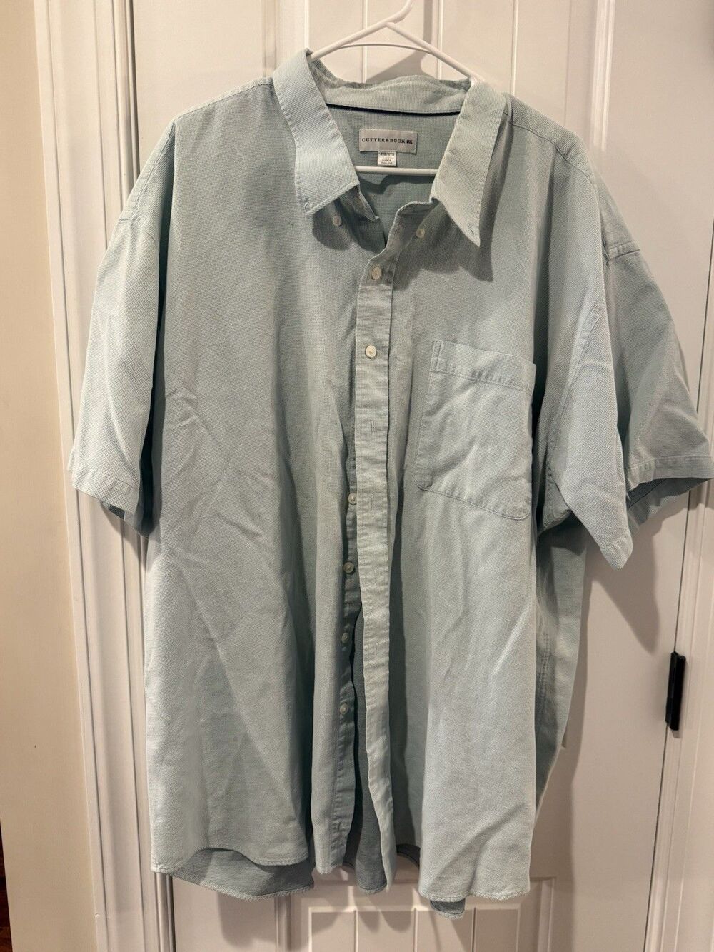 Cutter & Buck mens Button Down Shirt Light Green short sleeve shirt 4XB
